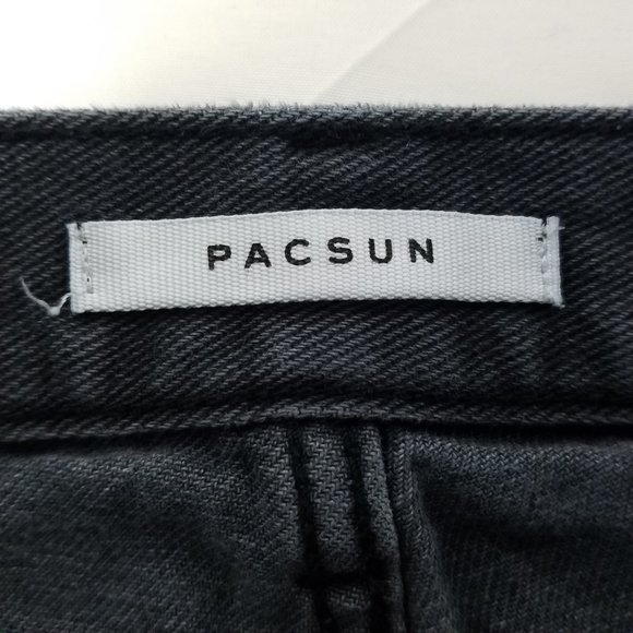Pacsun Jeans Womens 25 High‎ Rise Black Denim Straight Destroyed Charcoal Wash - Picture 12 of 16